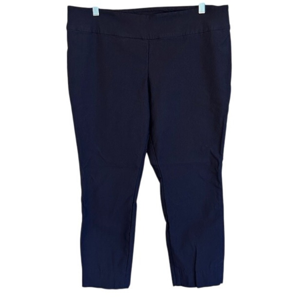 Nic + Zoe‎ Women's Navy Blue Pull On Stretch Capri Cropped Pants 16P Petite